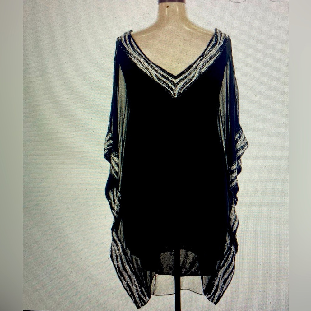 JKara size 14 black embellished formal wear dress